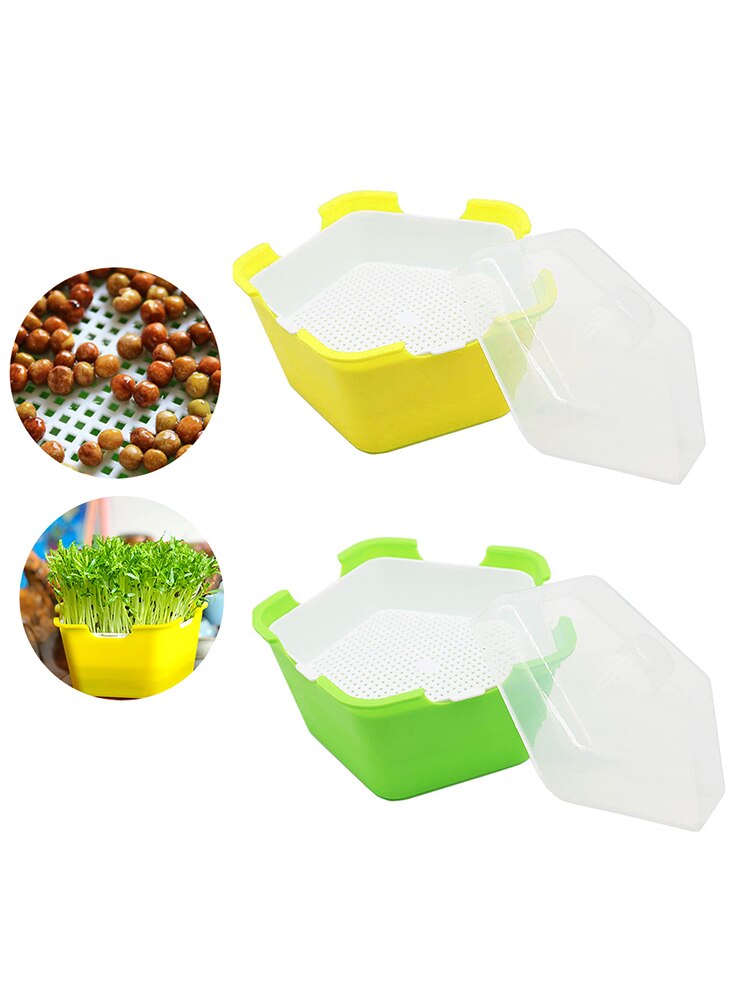 Bandeja para germinación de plantas, caja de plástico portátil a prueba de humedad para plantación de vivero, bandeja de semillas de brotes multifuncional