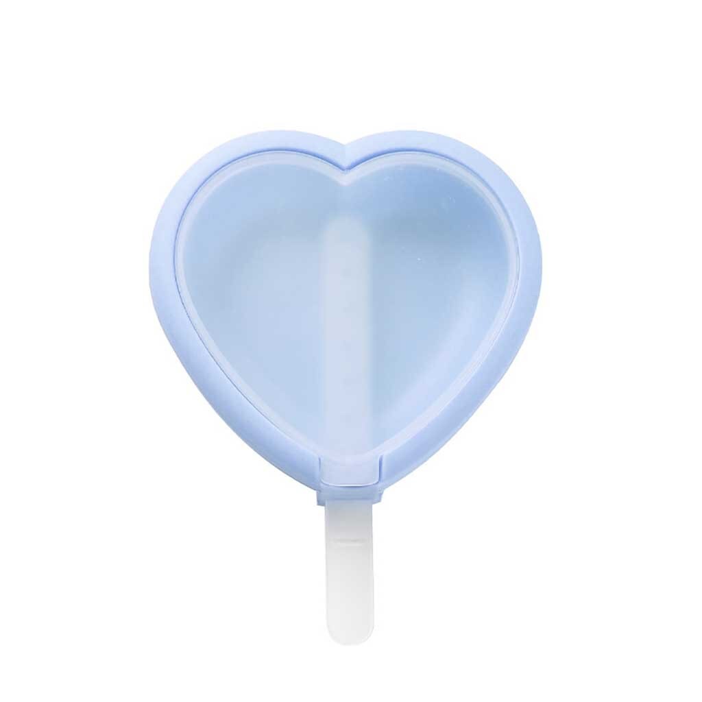 Summer Ice Tray Silicone Reusable Trays Heart Shaped Self-made Ice Cream Dessert Stick Mould Home Kitchen Cute Tools: B