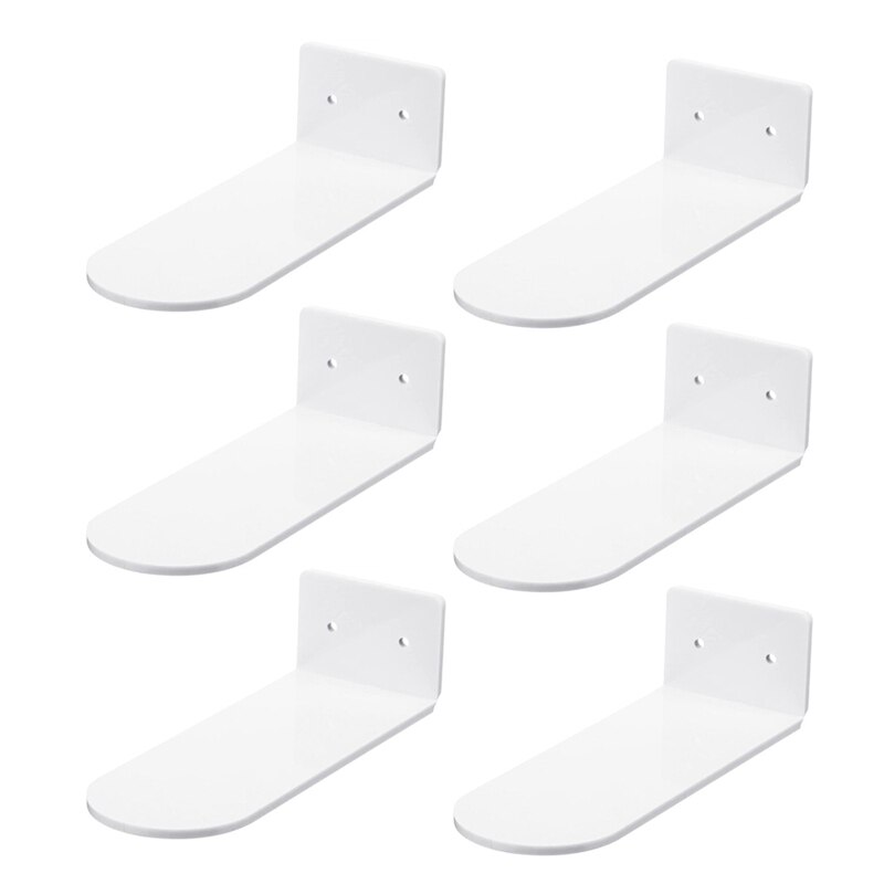 6 Pack Floating Shoe Shelves,Acrylic Wall Mounted Shoe Display Shelves,For Display Collectible Shoe&amp;Sneaker: White