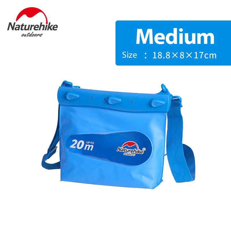 Naturehike Outdoor Zwemmen Tas Voor Telefoon Camera Duiken Afdichting Waterdichte Tas Dry Sack Drifting Schoudertas Voor Vrouwen Mannen S M L: Blue M