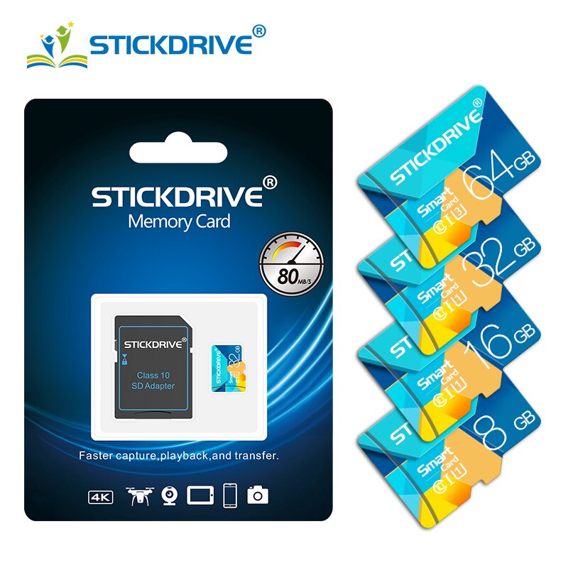 Memory Card fast transmission 32GB 64GB 128GB Class 10 Micro SD Card 8GB 16GB mini TF Card with Adapter for Camara