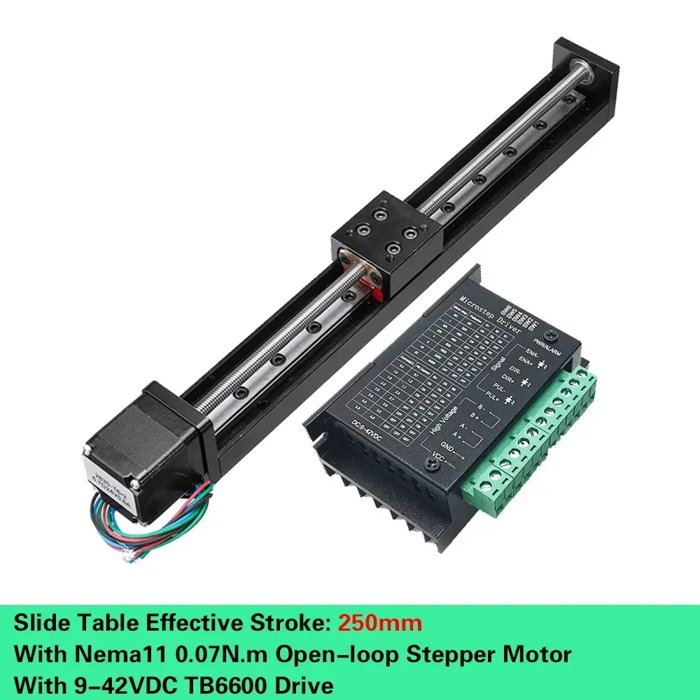 Motorized Slide Table T-type Linear Guide Rail Stage Mini Sliding Table Motor Drive Kit Electric Linear Module Z Axis 50-300mm: Yellow / 850mm