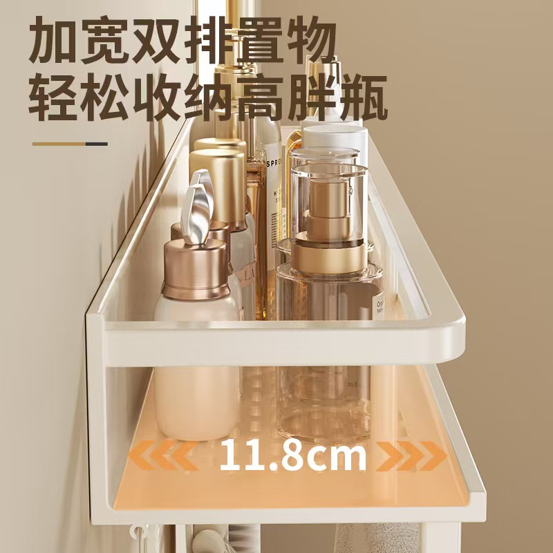 Badkamer Geen Boring Wandplank 30-50Cm Keuken Opslag Organizer Aluminium Shampoo Rack Douche Plank Badkamer Accessoires