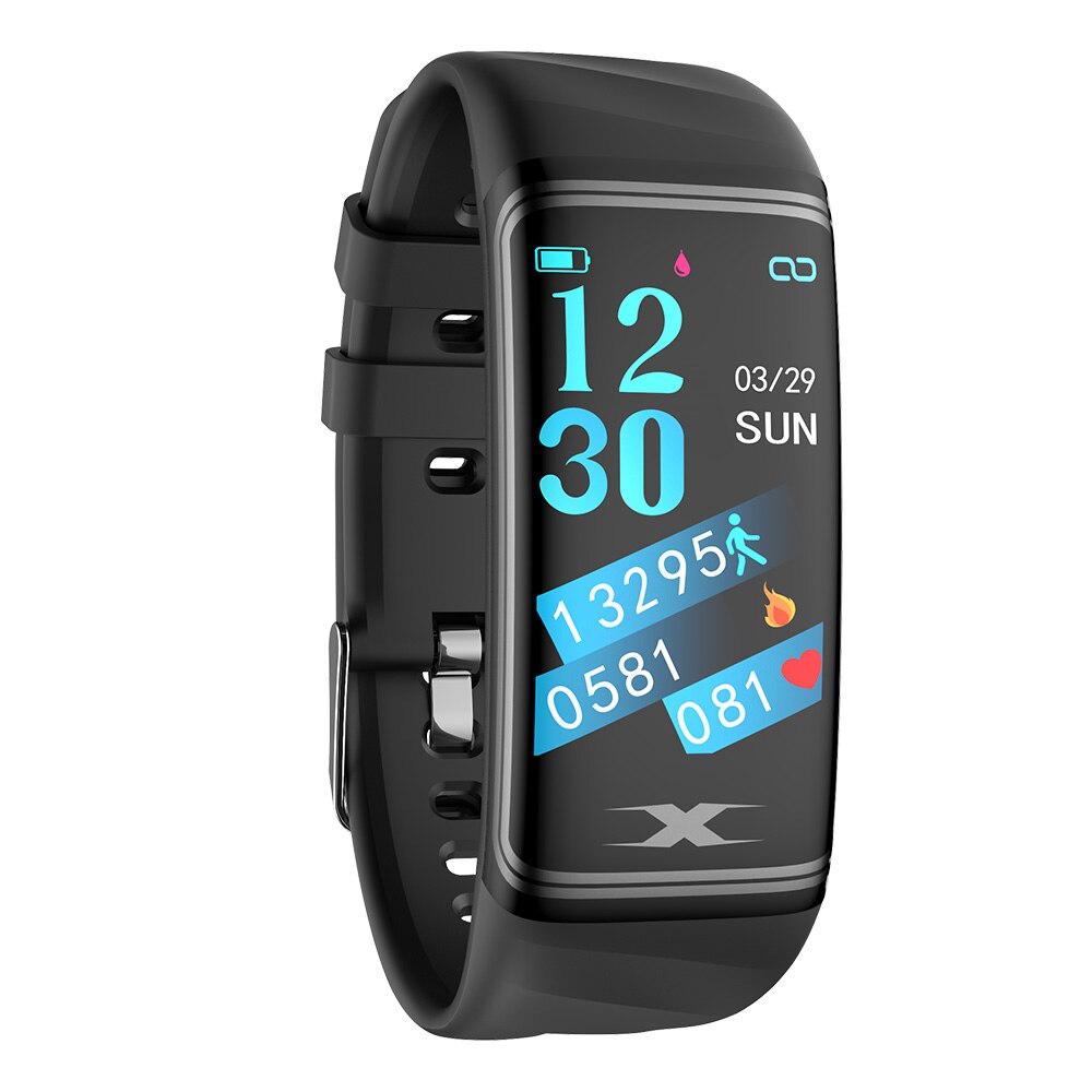 V30S Smart Armband Bt Sport Fitness Tracker Hartslag Slaap Gezondheid Monitor Grote Screen Smart Horloge: Black