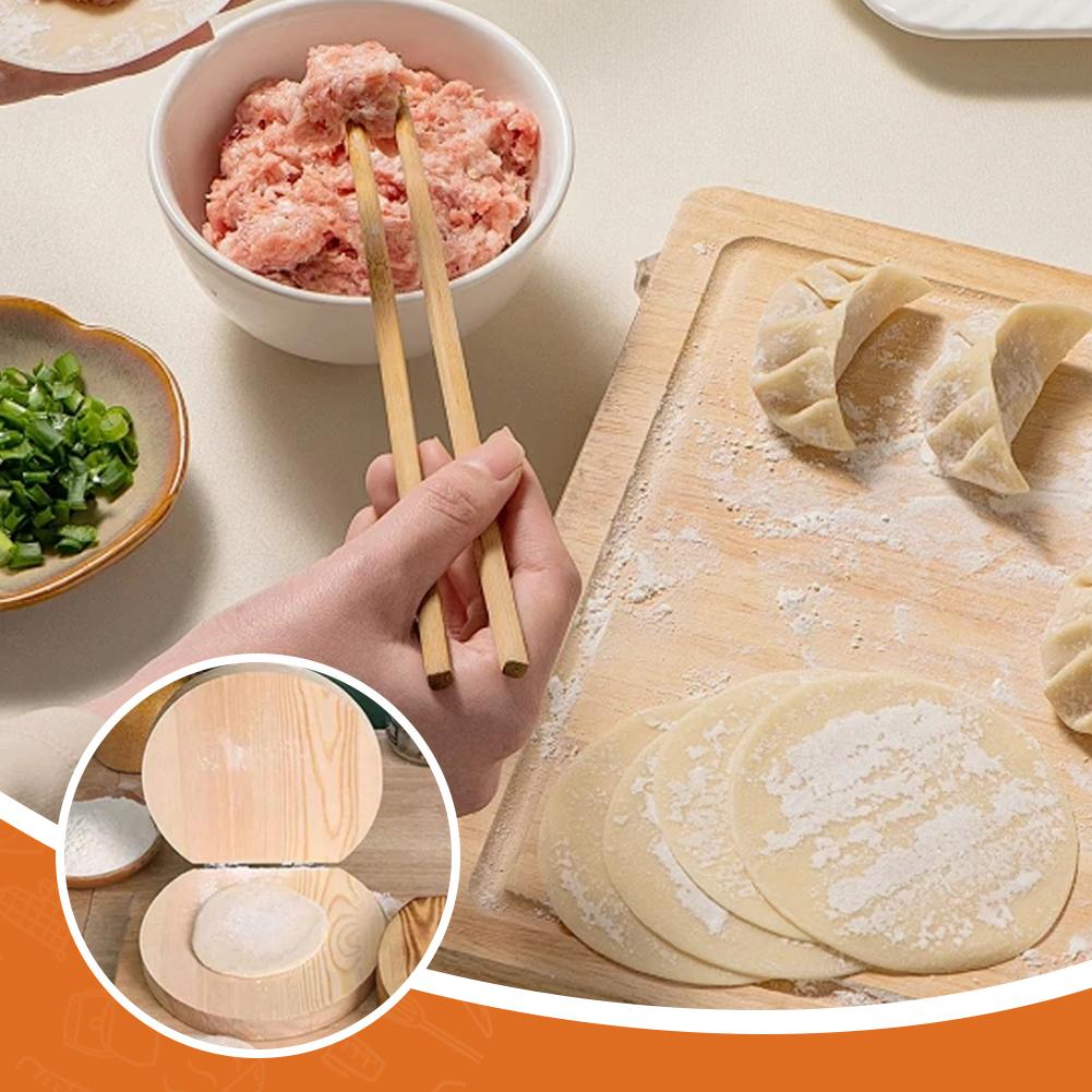Rund trä manuell degpressvals tortilla dumpling skorpa form hamburgare pajtillverkare form köttfärslimpa tillverkare kökstillbehör