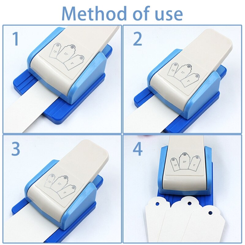 3 in 1 Tag Puncher Tag Paper Punches Bookmark Punching Machine Tag Cutter Label Punch Craft Tag Paper Puncher