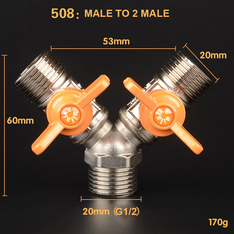 Brass Chrome Ball Gas Valve G1/2" BSPP For Gas Liquid Water ON/OFF Ball Valve 508