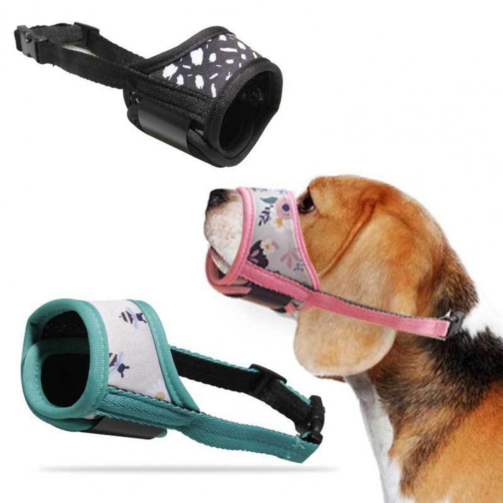 Verstelbare Hond Muilkorf Print Ademend Zachte Puppy Hond Muilkorf Anti-Barking Stop Bijten Mond Cover Dierbenodigdheden
