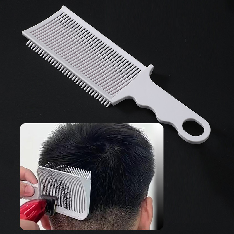 2 Stuks Kit Upgrade Kapper Platte Top Haar Knippen Kammen Mannen Arc Gebogen Positionering Tondeuse Kammen Salon kapper Gereedschap