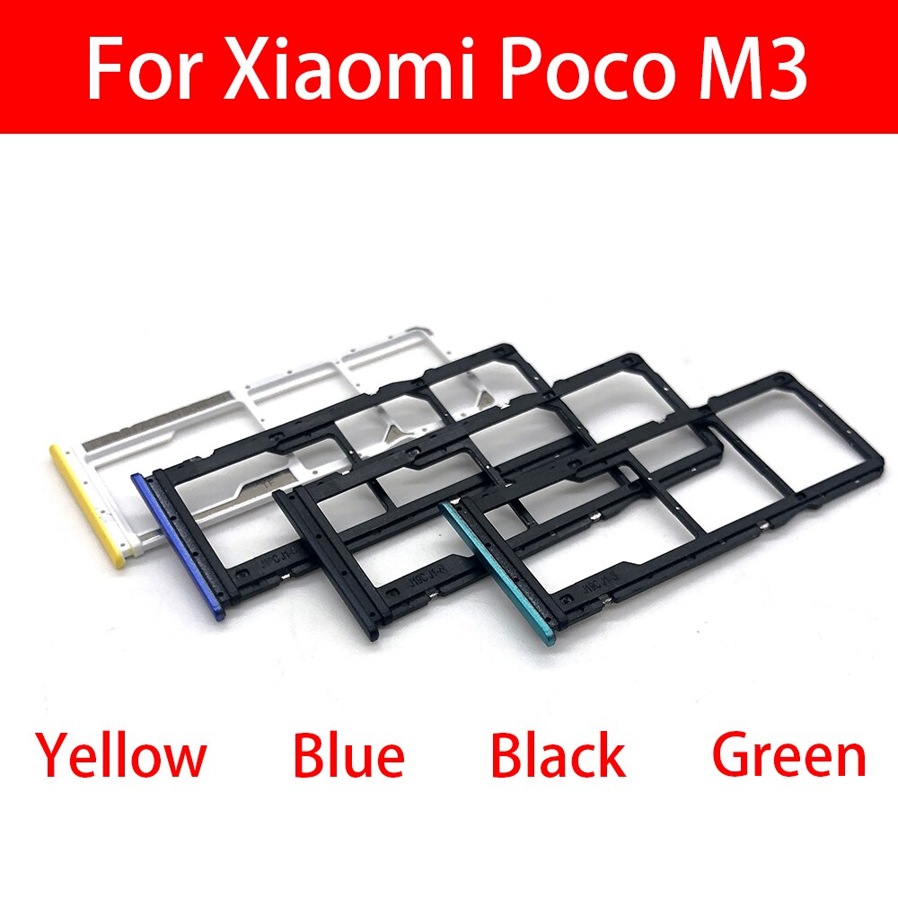 10Pcs/Lot, Sim Card Reader Holder Pins Tray Slot For Xiaomi Poco M3 Replacement Part