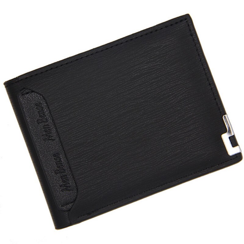 Loozykit herre tegnebog pu læder dobbelt fold herre tegnebog afslappet tæt montering multifunktionel læder taske kobling taske: 1