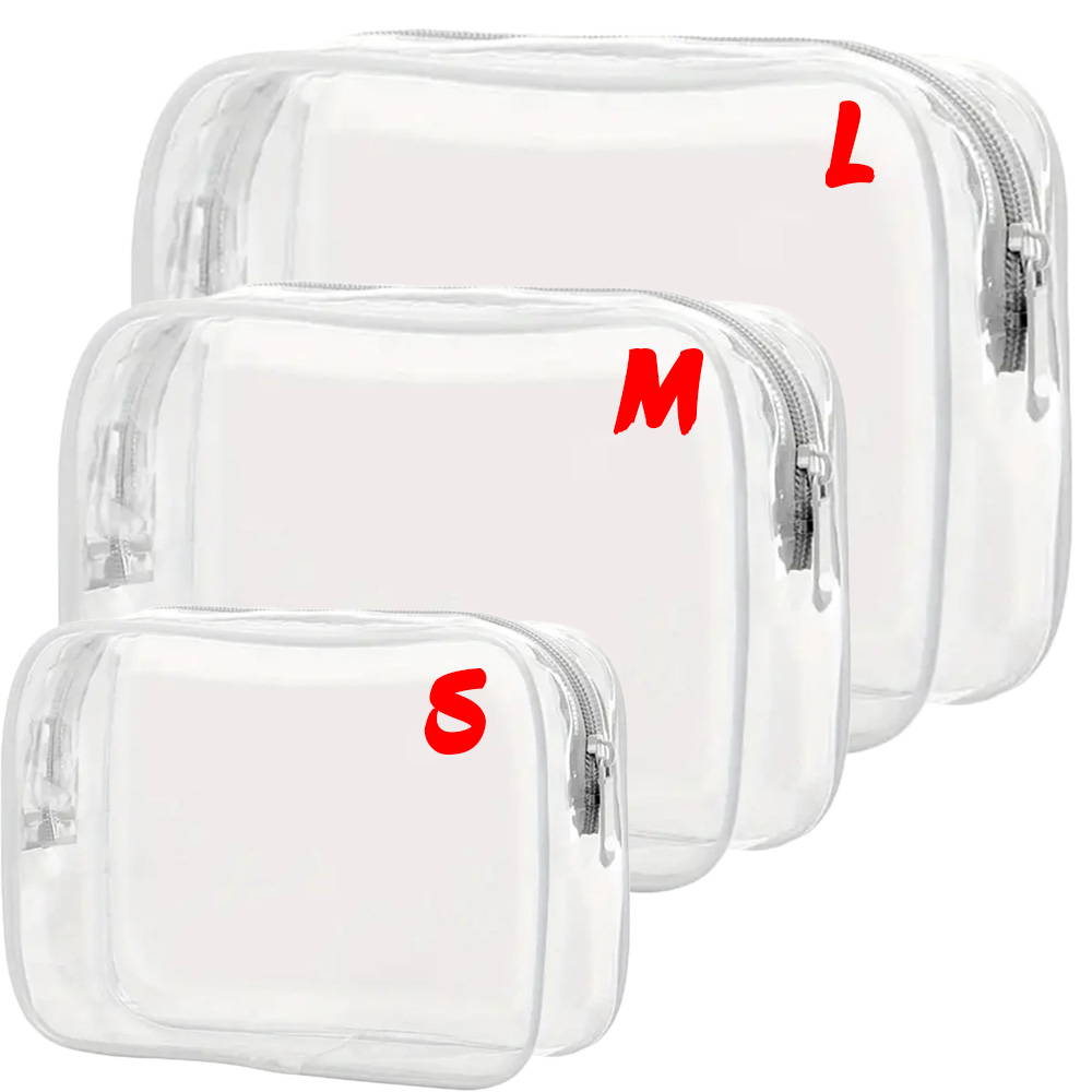 PVC Transparent Waterproof Makeup Bag Small Large Clear Cosmetic Bags Portable Travel Toiletry Wash Organizer Case Storage Pouch: Gold