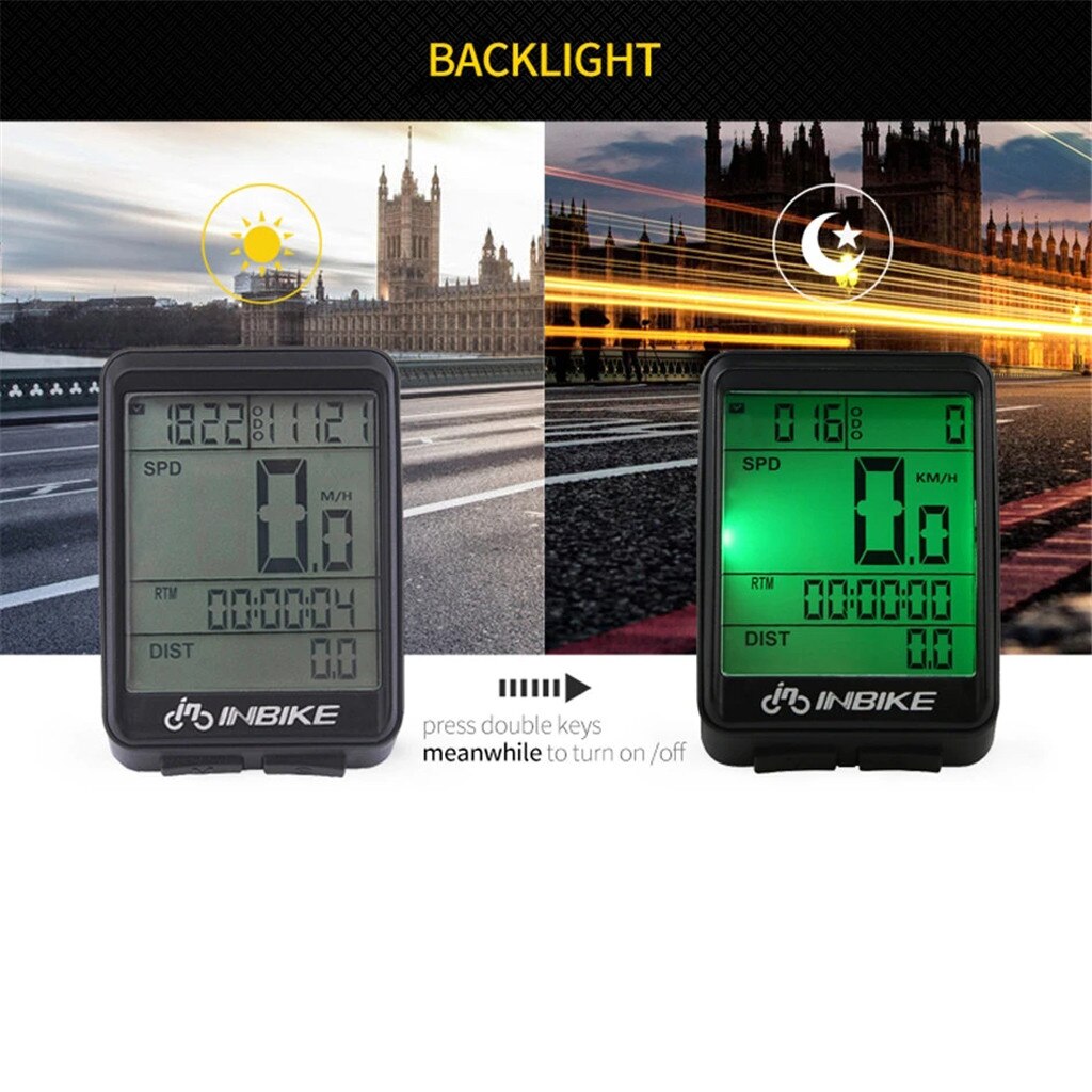Velocímetro para bicicleta, odómetro LCD inalámbrico, a prueba de agua, accesorios para bicicleta, velocímetro, # j4s