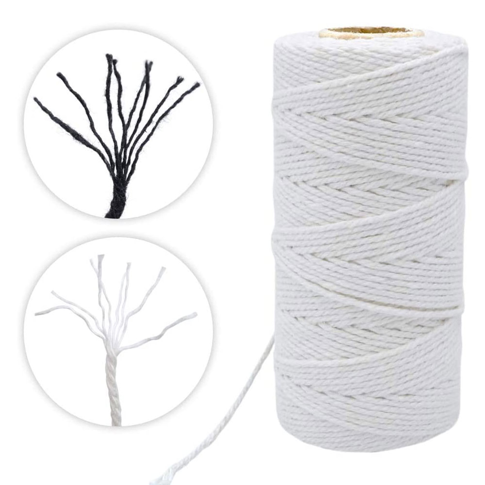100M Zwart Wit Touw Katoen Bakkers Touw Perfect Voor Cadeaupapier Butchers Bakken Arts Ambachten Tuinieren Bruiloft Decor