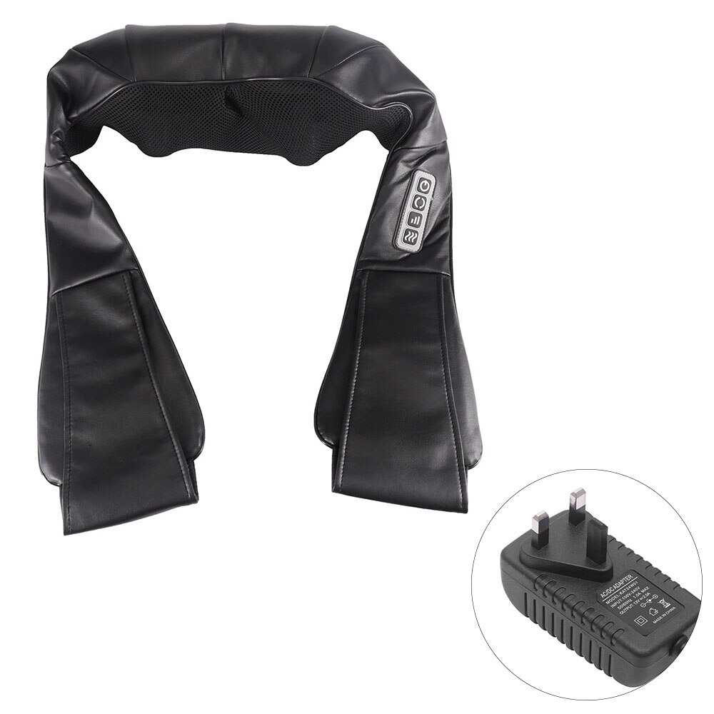 U Vorm Shiatsu Nek Massage Sjaal 4-Knoppen Met Infrarood Verwarmde Kneden Thuis Auto Dual-Gebruik Relief pijn Voor Body: black UK