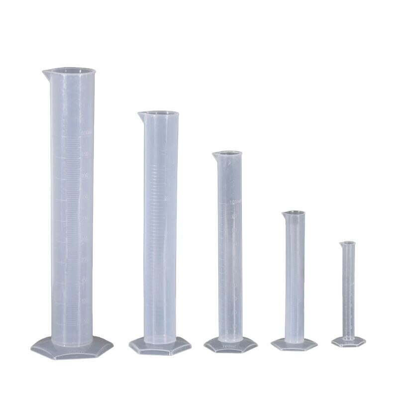 Plastic Graduated Cylinders and Plastic Beakers,5pcs Plastic Graduated Cylinders