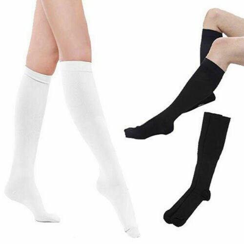 Kompressionsstrumpor i Nylon med Koppar - Graduerat Benstöd - Unisex för Sport & Fotboll - Knähöga