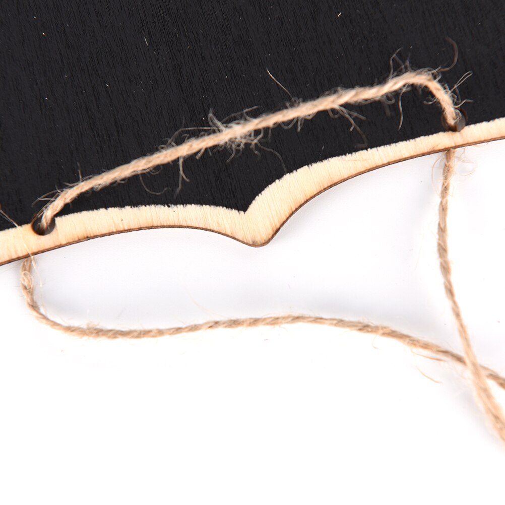 Mini hængende træ vægmonterede sorte tavler med reb / træ tavle memo / opslagstavle 12*16*0.25cm