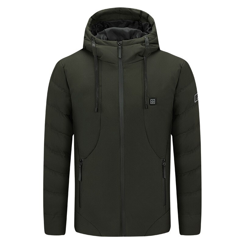 Electric heated jacket outdoor sports coat winter coat with cap and USB electric heating warm coat for Mountaineering ski: B / M