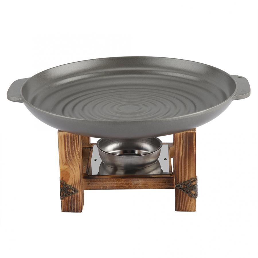 Alcoho Stove Non Stick Grill Plate Barbecue Skewers Chafing Dish Party Buffet Pan Cookware Outdoor Camping Tool