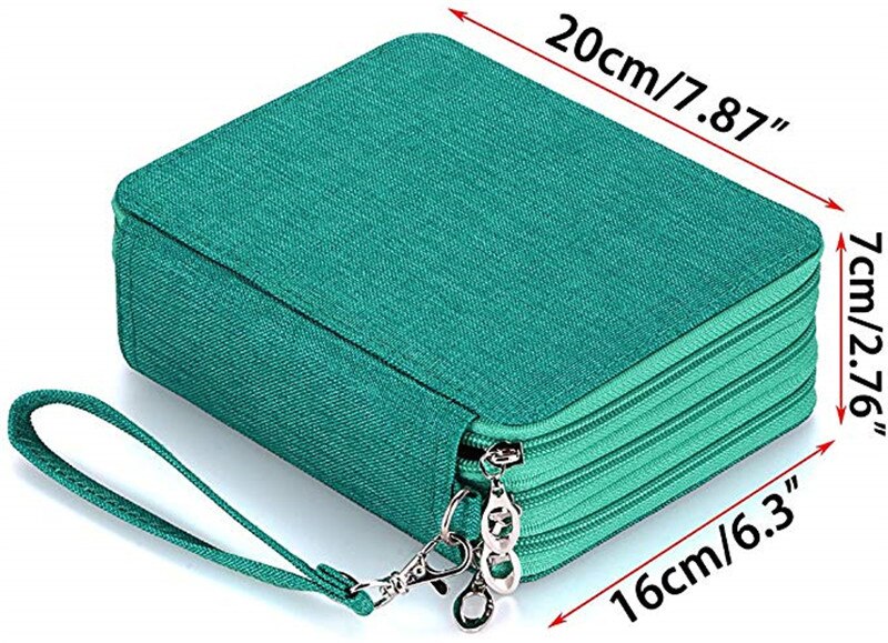 72 Kleur 78 Gat Kunst Schilderen Etui Student Briefpapier Zak Potlood Opbergtas Pen Gordijn Briefpapier Doos: green