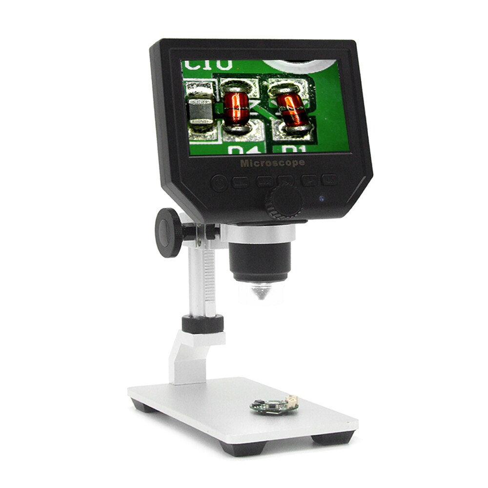 600x 4.3 " 3.6mp digitalt videomikroskop led förstoringsglas för underhåll av mobiltelefon qc/industriell/kollektionsinspektion +ställ