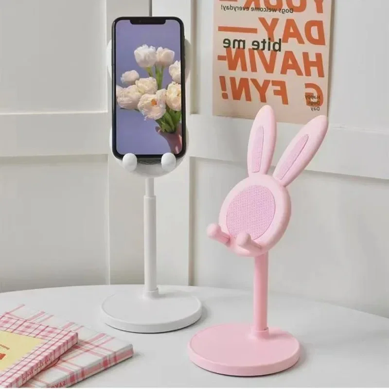 Królik z kreskówek Uchwyt na telefon komórkowy na biurko Stojak na smartfon Uchwyt na tablet Regulowany teleskopowy wspornik podnoszący dla leniwych
