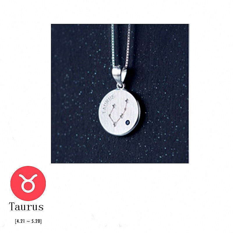 Inzatt 925 sterling sølv minimalistisk rund konstellation vedhæng halskæde til kvinder fine smykker choker box kæde fødselsdag: Tyr