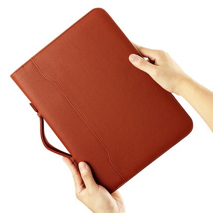 A4 Zipper Padfolio Portable File Bag Luxury Folder With Calculator Organizer Memo Pads Business Manager Briefcase Stationery