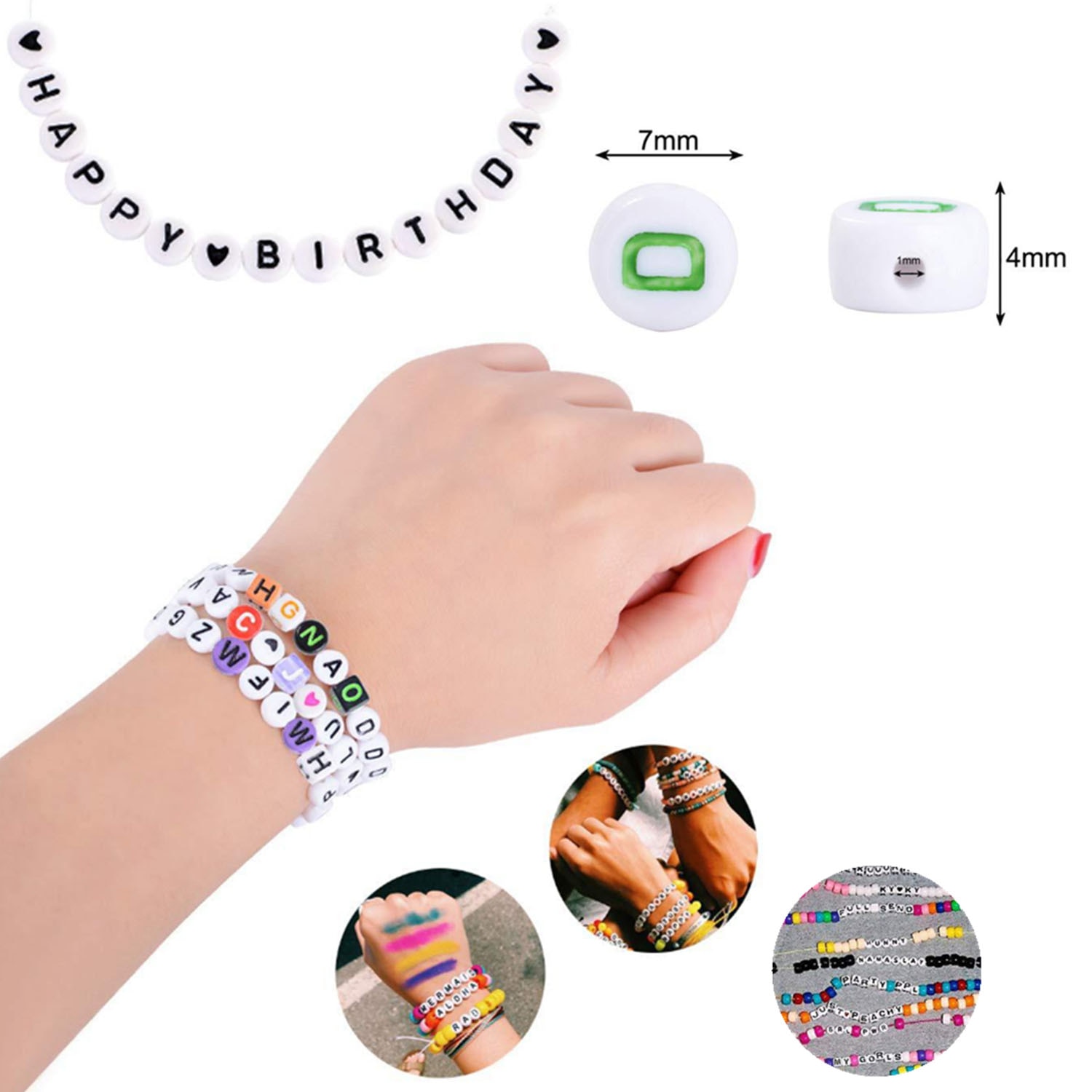 4923PCS DIY Glass Beads Kit Jewelry Making Toy Set with Lobster Clasps Rings Scissors Elastic Cord Copper Wire for Kids Girls