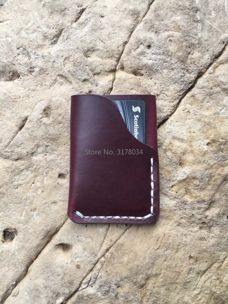 Japan Steel Blade Leather Dies Cut Handmade Minimalist Leather Wallet Horween Chromexcel Wallet Card Bag Hand Punch Tool