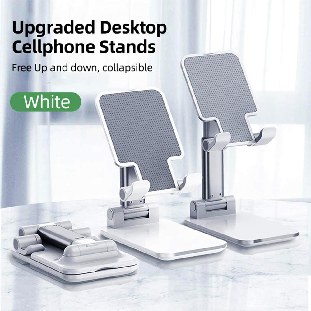 Suporte ajustável do telefone celular da tabuleta suporte dobrável estenda o suporte do telefone móvel para o iphone 7 8 x xs ipad xiaomi mi: T9 white