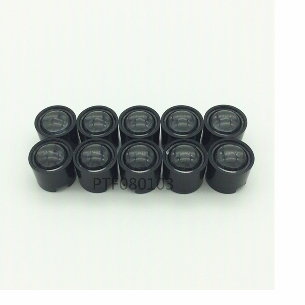 10 Uds IR 1W 3W lente LED de alta potencia 14,5mm 16mm 10 grados 60 grados 90 grados len con soporte negro para IR CCTV DIY