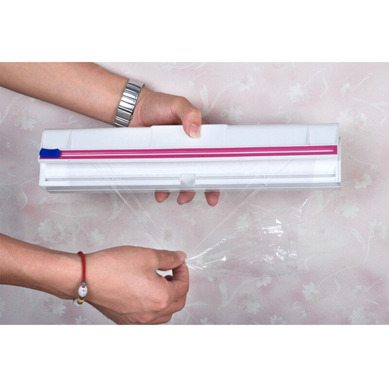 Voedsel Plastic Cling Wrap Dispenser Conserveermiddel Film Cutter Keuken Tool Accessoires Koken Gereedschap C1210 j