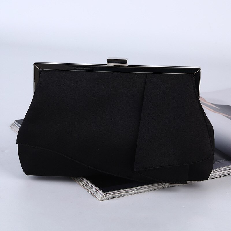 Party Avondtasje Mantian Geplooide Clutch Wedding Party Purse Avondtasje Zwart Wit Handtas 273