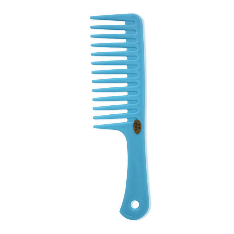 Large-tooth Comb Household Hair Salon Comb Curly Hair Comb Handle with Hole Color Plastic Wide-tooth Styling Comb: 3