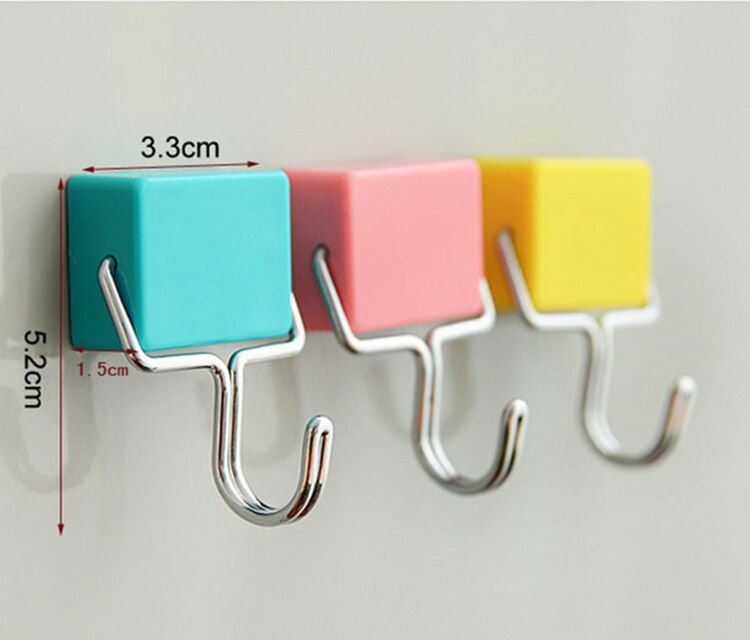 , Strong Magnetic key hooks refrigerator asingle metal + ABS plastic powerful magnets storage hooks