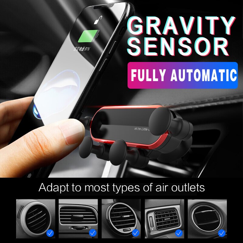 Car phone holder for phone in car air outlet mount Non-magnetic holder mobile holder for iPhone Smartphone gravity clamp