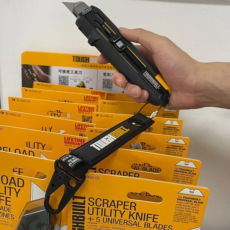 TOUGHBUILT TB-54S2-C Hook & Loop Tool Carabiner Heavy Duty Sprayed Key RingNylon WebbingPortable Mountaineering Hawksbill Hooks