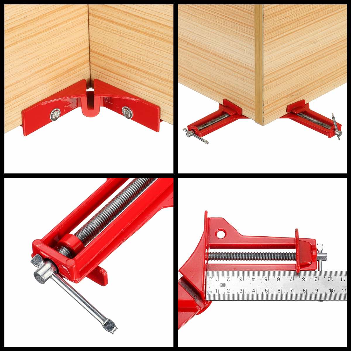 Pinzas de ángulo para herramienta de carpintería, de aluminio, 2 uds., pinza de ángulo recto de 90 grados, pinza de esquina para marco de imagen, Kit de sujeción para carpintería