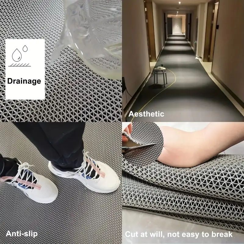 Skridsikker bademåtte pvc poolmåtte geometrisk mønster vandtæt fodmåtte nem at rengøre til badeværelse køkken hotel sikkerhedstæppe