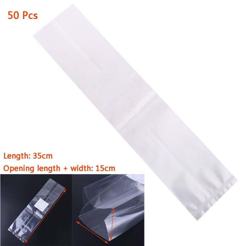 50 pces 6 tamanhos cogumelo crescimento sacos de alta temperatura plástico jardim plantio saco y5le: 15x35cm