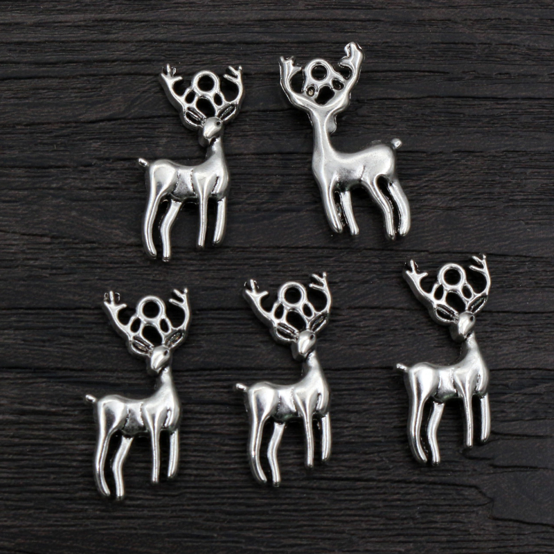 15 Stuks Bedels Kerst Hert Sika 27X18Mm Antiek Brons Zilver Kleur Hangers Maken Diy Handgemaakte Tibetaanse Zilveren Kleur Sieraden: orange