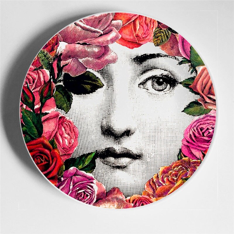 Wall Hanging Plates Multi-color Illustration Artistic Dishes Room/home/hotel Decortive Human Face Ceramic Craft: 8