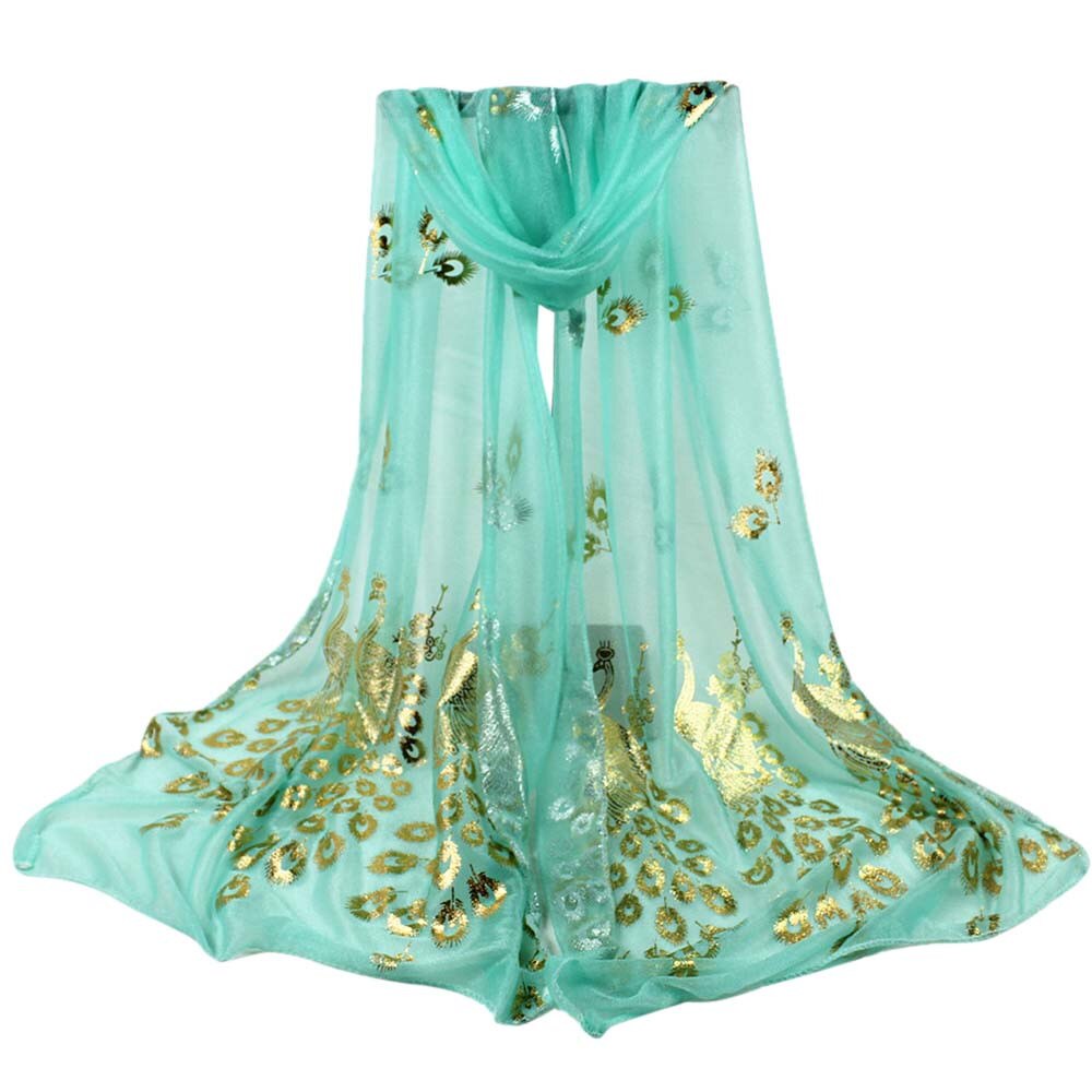 25#  kvinnor flerfärgad påfågel blomma halsduk lång mjuk wrap stal pashmina halsduk tryckt lång mjuk wrap sjal scarf платок женский: A