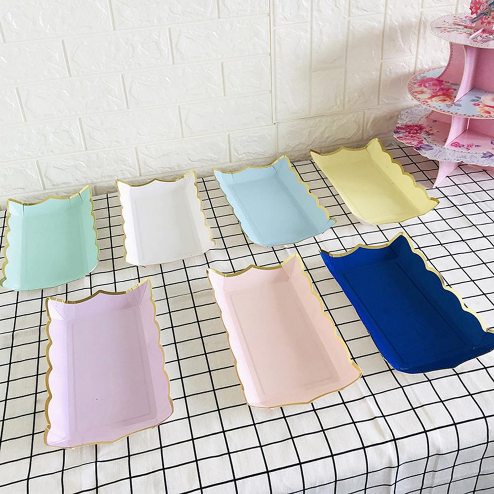 Fruit Plate Disposable Multifunctional Large Capacity Colorful Rectangular Disposable Plate Dinnerware for Picnic Tableware