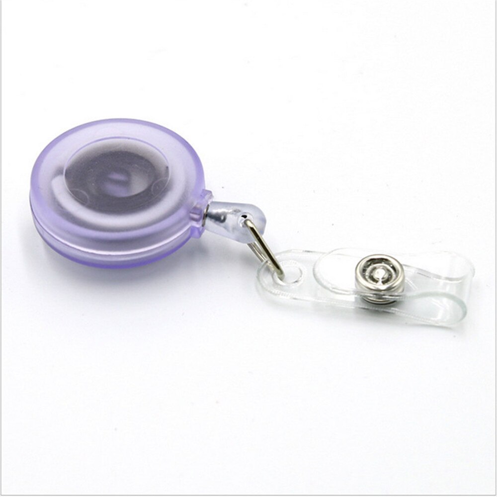 Matte Retractable Pull Badge ID Lanyard Name Tag Card Badge Holder Reels Key Ring Chain Clips School student office: Light purple