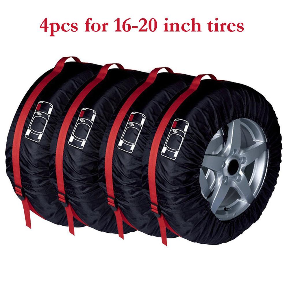 1/4Pcs Spare Tire Cover Case Polyester Winter and Summer Car Tire Storage Bags Auto Tyre Accessories Vehicle Wheel Protector: L 4pcs