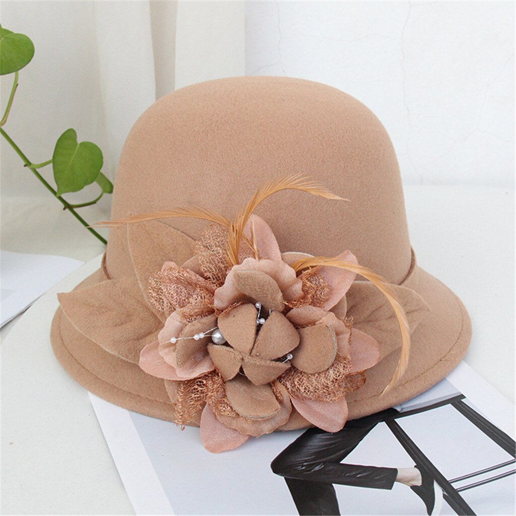 Vrouwen Mode Visser Hoeden Baret Franse Stijl Schilder Hoed Vintage Warm Party Top Hat Casual Street Style Hoeden # LR3: Khaki 