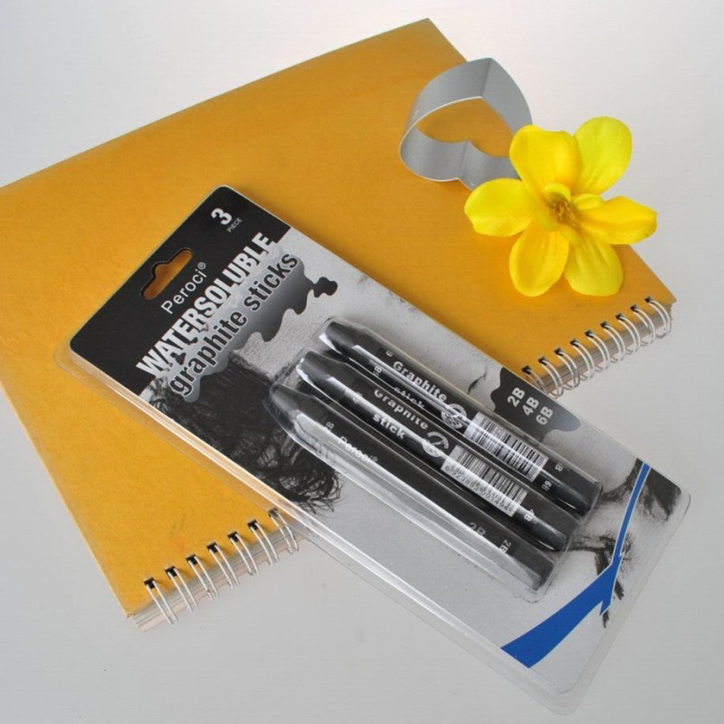 3Pcs/Set Water-soluble Graphite Rod Painting Art Supplies Sketch Charcoal Drawing Pencils 2B 4B 6B